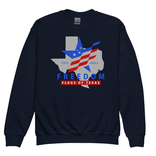 Freedom Flag of Texas YOUTH Crewneck Sweater